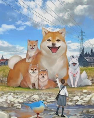 Anime Giant Dogs Painting By Numbers.png