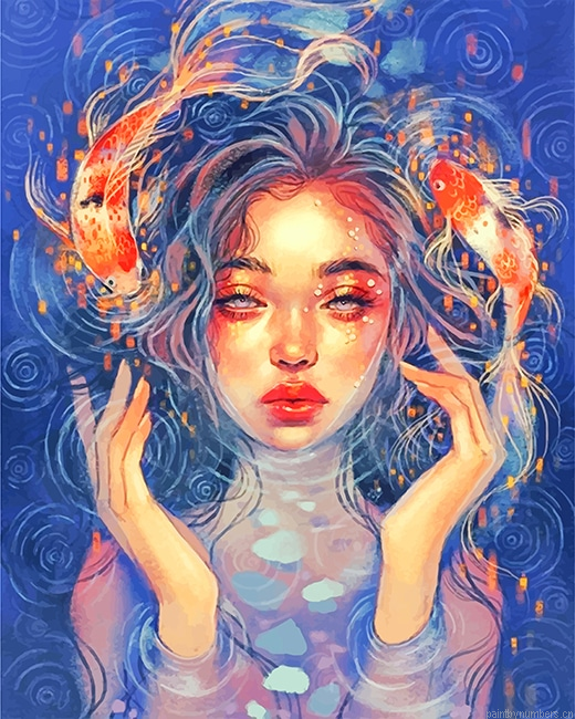 Anime Girl In The Water Painting By Numberss.png