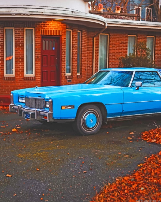 Antique Blue Cadillac Cars Painting By Numberss.png