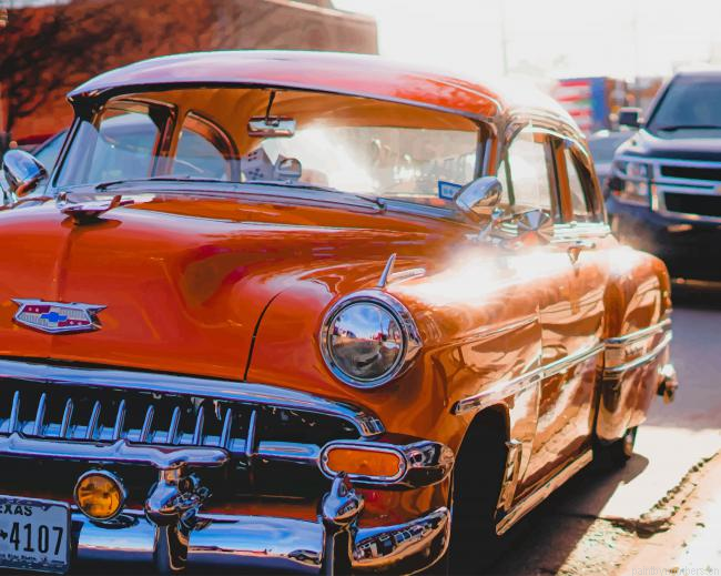 Antique Brown Car Painting By Numberss.png