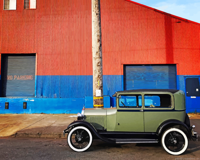 Antique Vehicle In The Street Cars Painting By Numberss.png
