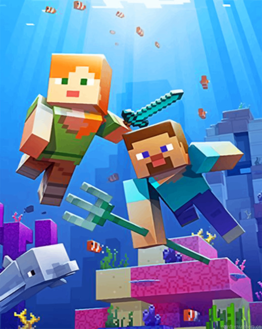 Aquatic Minecraft Painting By Numberss.png