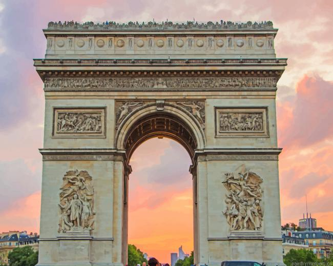 Arc De Triomphe In Paris Landmarks Painting By Numberss.png