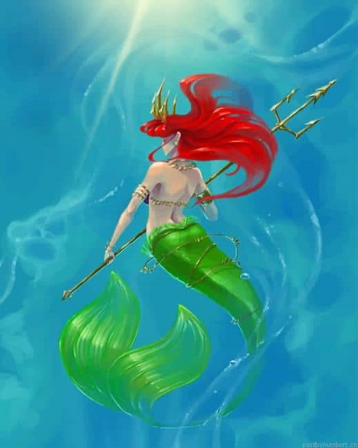Ariel Mermaid Cartoons Painting By Numberss.png