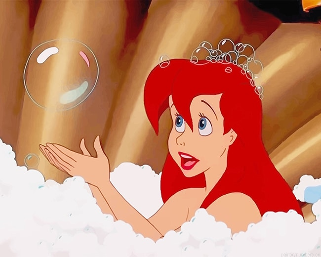 Ariel Taking A Bath Animations Painting By Numbers.png
