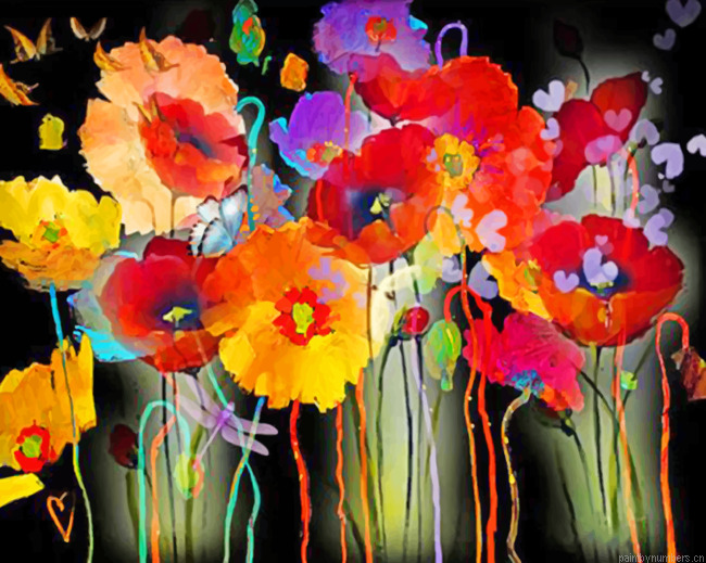 Artistic Poppies Painting By Numberss.png