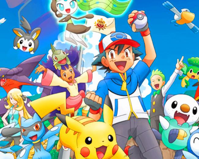 Ash Ketchum Pokemon Animation Painting By Numberss.png