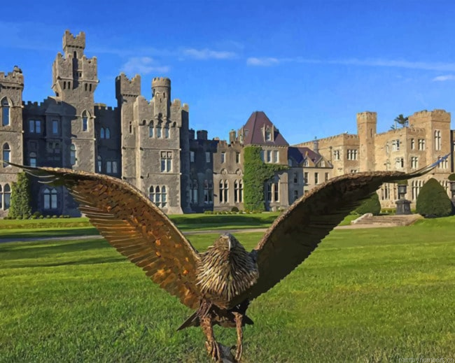 Ashford Castle And Bird Sculpture Buildings Painting By Numberss.png