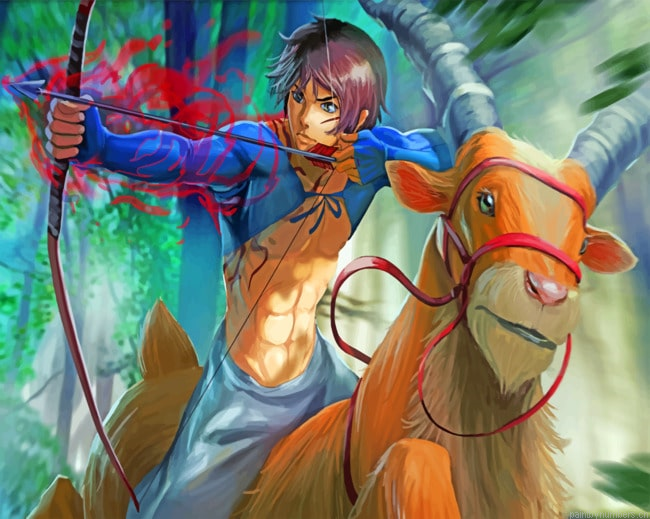 Ashitaka And Yakul Painting By Numbers.png