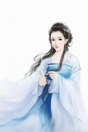 Asian Girl In Blue Dress Painting By Numberss.png