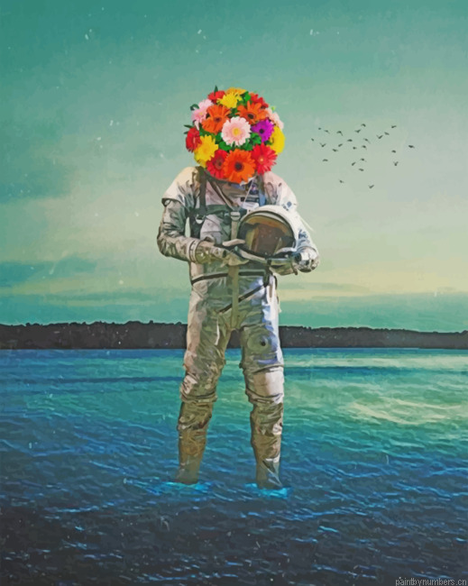Astronaut Flowers Face Painting By Numberss.png