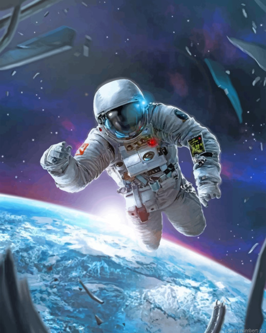 Astronaut In The Space Painting By Numberss.png