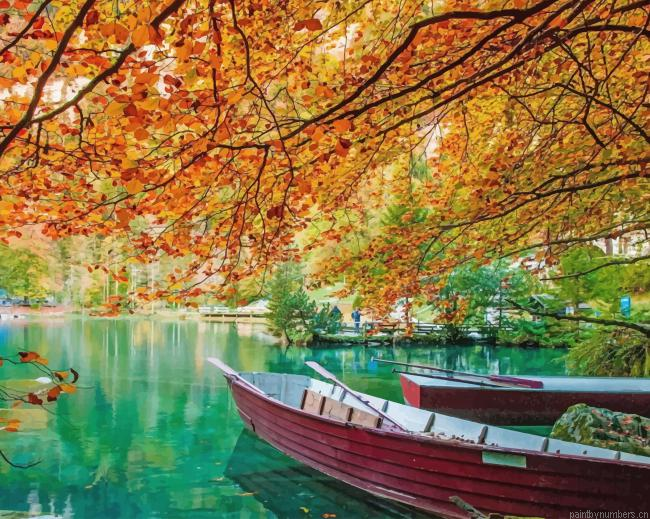 Autumn Blausee Switzerland Nature Painting By Numberss.png