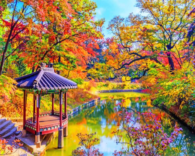 Autumn In Korea Nature Painting By Numberss.png
