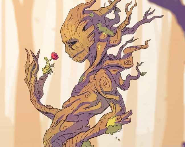 Baby Groot Art Painting By Numberss.png