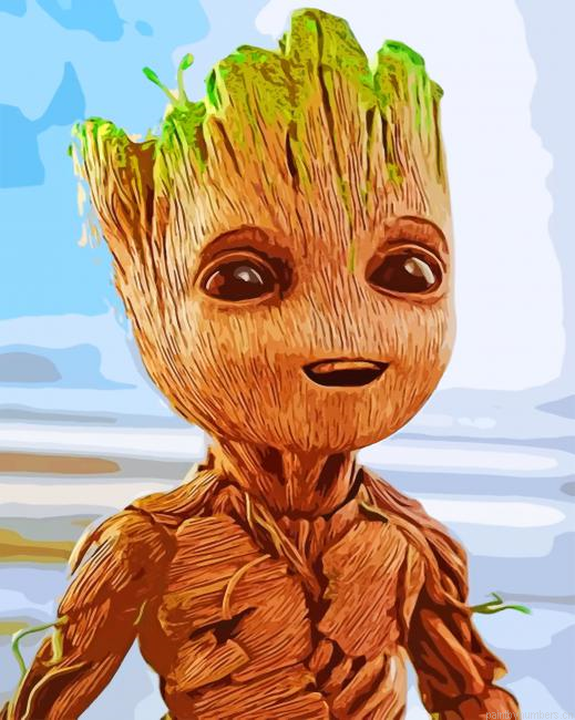 Baby Groot Illustration Painting By Numberss.png