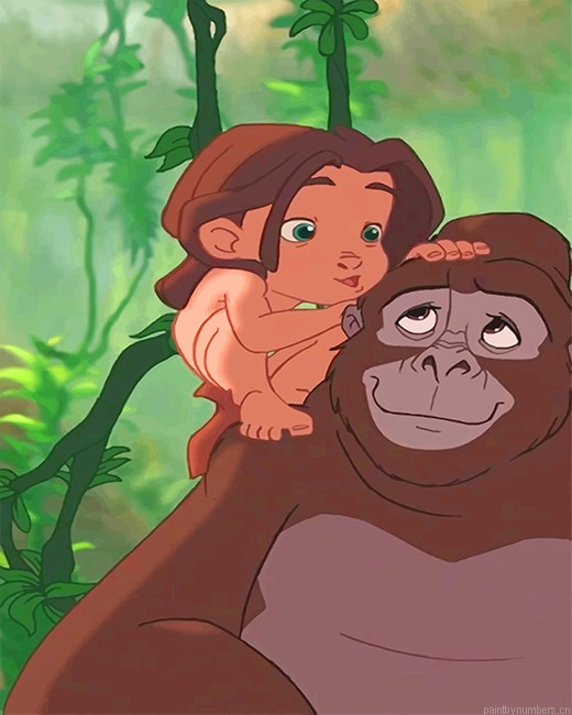Baby Tarzan Cartoons Painting By Numberss.png