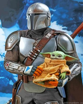Baby Yoda And Mandalorian Painting By Numbers.png
