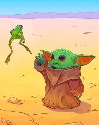 Baby Yoda And The Frog Painting By Numbers.png