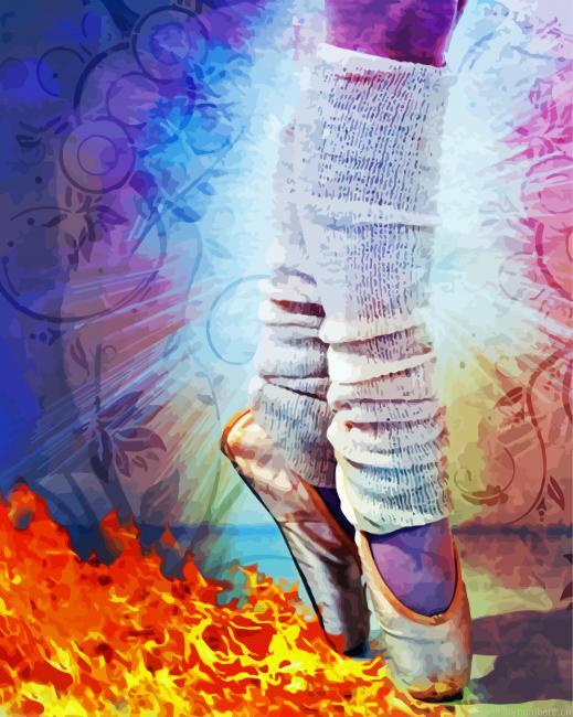 Ballet Shoes And Flames Of Fire Painting By Numberss.png