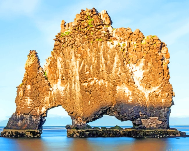 Basalt Stack Northern Iceland Painting By Numberss.png