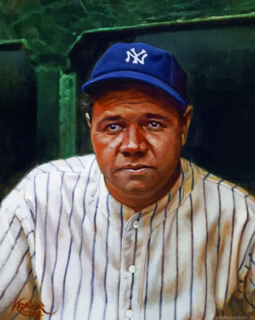 Baseball Player Babe Ruth Painting By Numberss.png