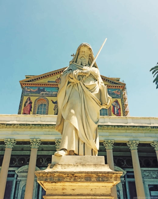 Basilica In Rome Italy Statues Painting By Numberss.png