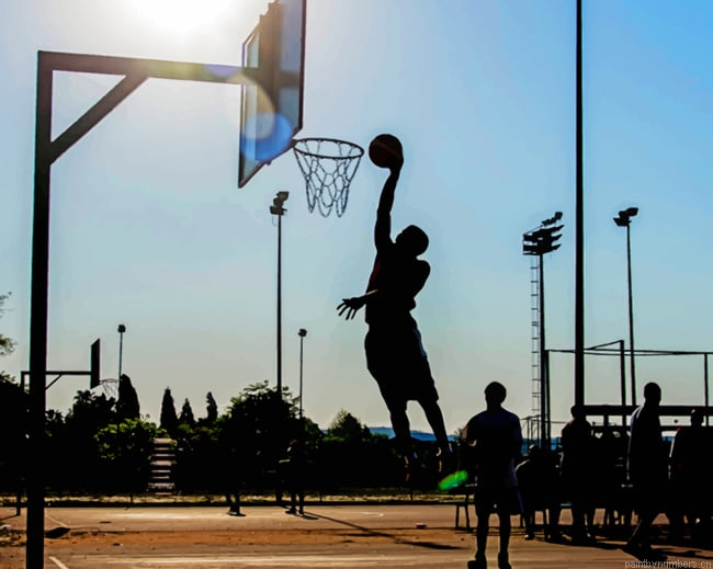 Basketball Goal Silhouette Painting By Numbers.png