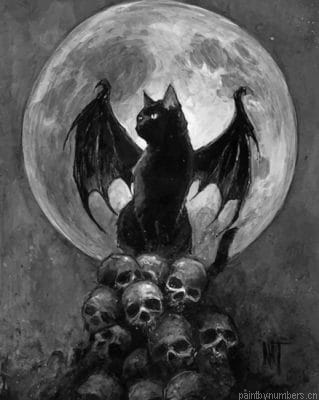 Bath Cat And Skulls Painting By Numberss.png