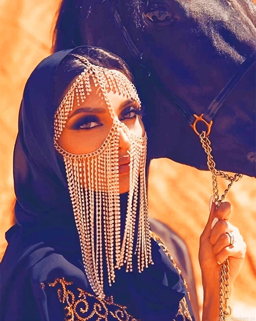 Beautiful Arabian Woman Painting By Numberss.png