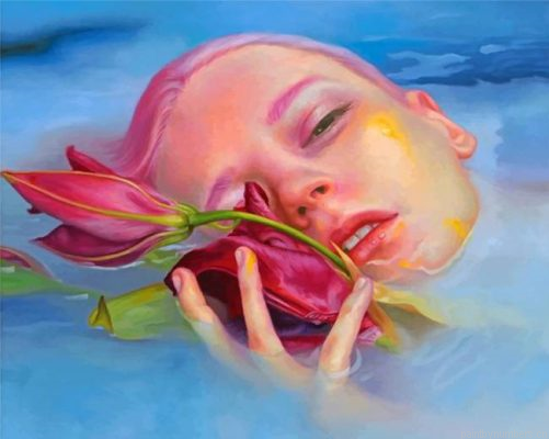 Beautiful Ophelia In The Water Painting By Numbers.png