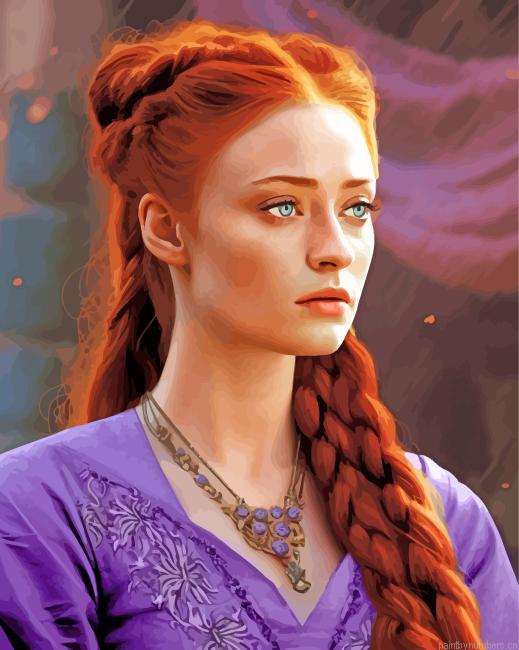 Beautiful Sansa Stark Painting By Numberss.png