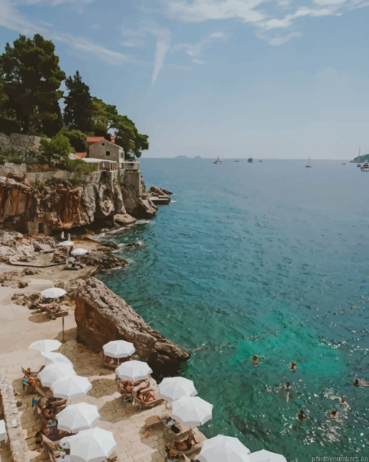 Beautiful Seascape In Croatia Painting By Numberss.png