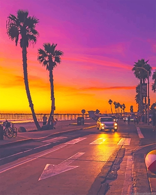 Beautiful Sunset Palms Landscapes Painting By Numberss.png
