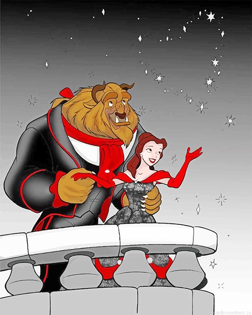 Belle And Beast In The Balcony Animations Painting By Numbers.png