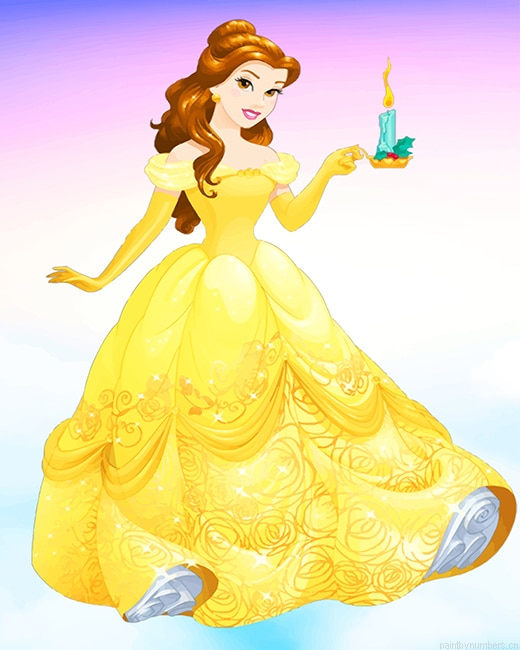 Belle Princess Yellow Dress Animations Painting By Numberss.png