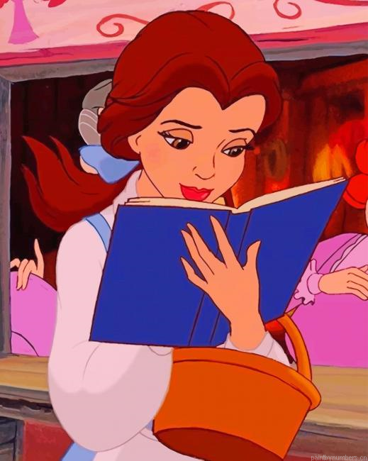 Belle Reading Book Animations Painting By Numberss.png