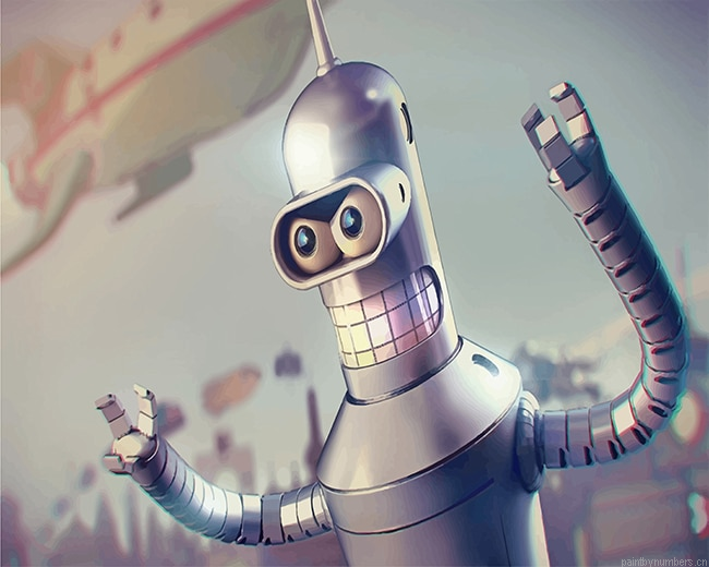 Bender Bending Rodriguez Futurama Painting By Numberss.png
