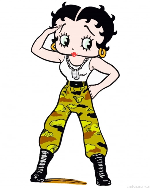 Betty Boop Army Cartoons Painting By Numbers.png