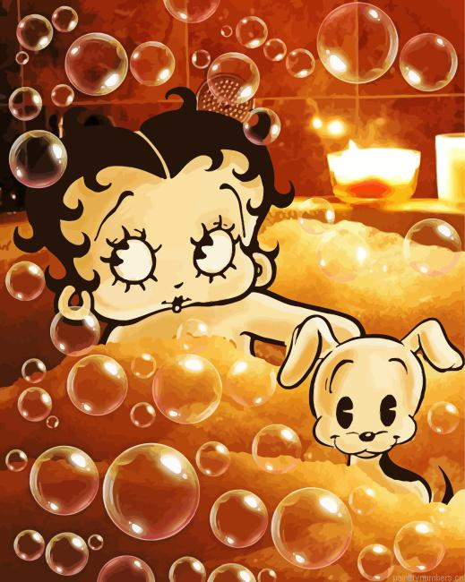 Betty Boop Enjoying Her Bath Painting By Numberss.png