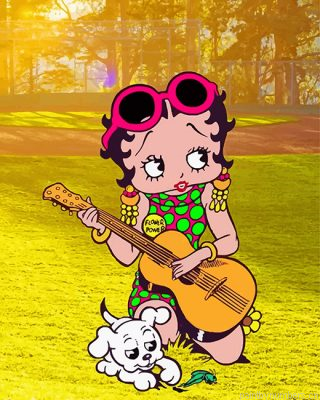 Betty Boop Playing Music Painting By Numbers.png
