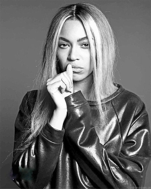 Beyonce Black And White Singers Painting By Numberss.png