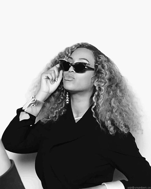 Beyonce Black And White Singers Painting By Numberss.png