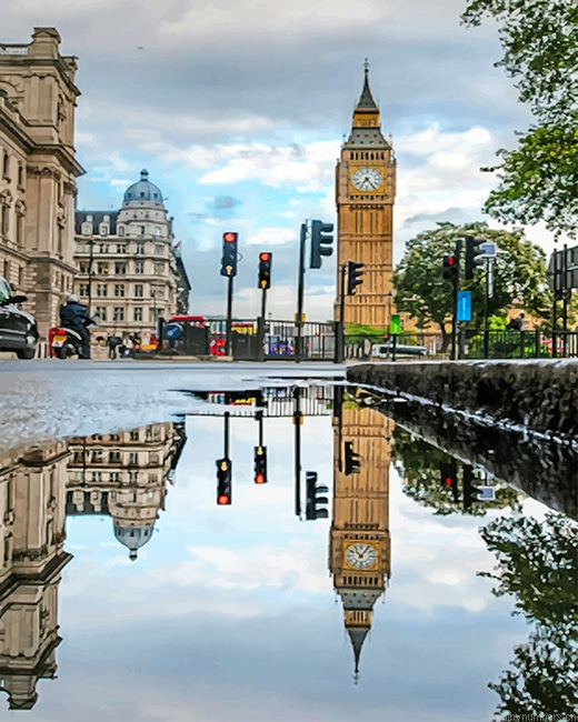 Big Ben Water Reflection London Cities Painting By Numberss.png