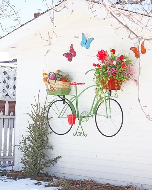 Bike Flower Butterflies Painting By Numbers.png