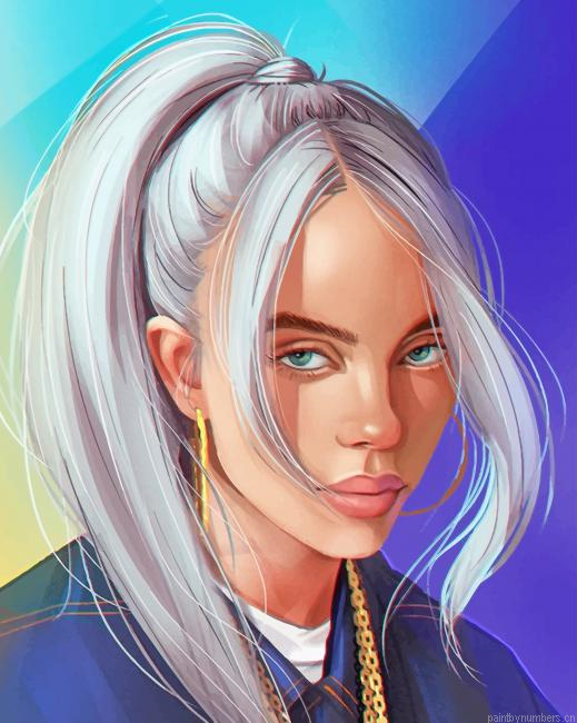 Billie Eilish Grey Hair Painting By Numberss.png