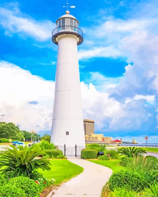 Biloxi Lighthouse In Mississippi Painting By Numberss.png
