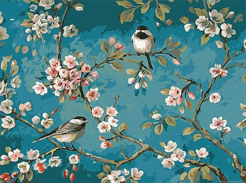Birds And Flowers Painting By Numbers.png