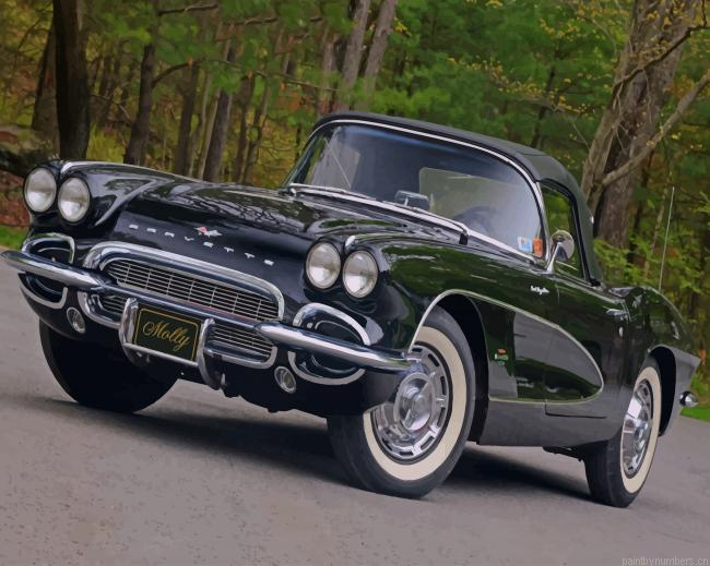Black 1961 Corvette Cars Painting By Numbers.png