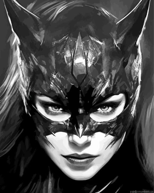 Black And White Cat Woman Painting By Numberss.png